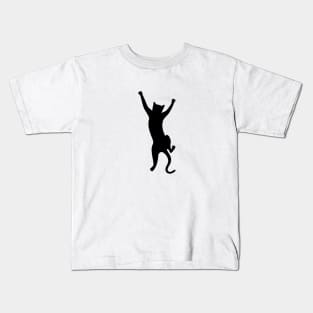 Climbing black cat Kids T-Shirt